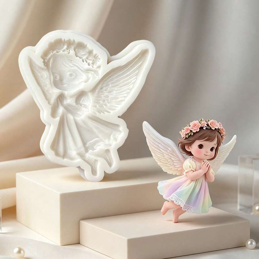 Cupcake-Themed Chocolate Fondant Molds, Angel Food Cake Decorative Silicone Molds, Reusable Clay For Making Dough Pudding Flower Paste, Keychain Pendants, And Resin Clay - View 1