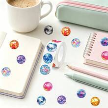 500pcs/Roll 1 Inch Disco Ball Stickers, Colorful Disco Ball Stickers For Stationery, Pencil, Backpack, Skateboard Decoration, Teacher Training, Graffiti Label Stickers, Cake Baking, Envelope, Gift Box Sealing Stickers, Used For Crafts, Scrapbook, Journal, Scrapbook, Envelope Decoration And Sealing Stickers - Multicolor - View 4
