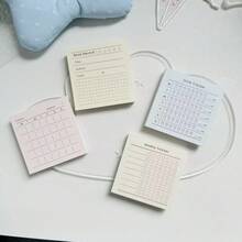 Aesthetic Minimalist Planner Notebook, Habit Water Tracking, Book & Movie Record, Shopping List Memo, Self-Management Sticky Notes - A - View 2