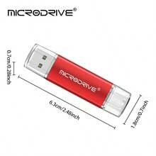 Microdrive 2 In 1 USB2.0 Flash Drive, Type-C OTG U Disk, Dual Interface Memory Stick For Type-C Phone & PC, File Photo Storage 128GB 64GB - View 9