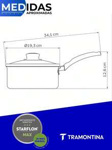 Panela com Tampa de Vidro Turim em Alumínio com Revestimento Interno e Externo em Antiaderente Starflon Max Vermelha 18cm 2L- Tramontina - Vermelho Ø18cm - Visão 7