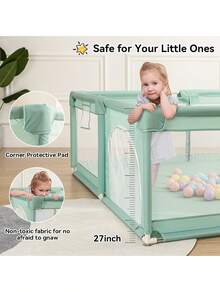 Corralito De Juegos Portátil Para Bebé, Corralito Plegable Para Niños, Varios Colores Disponibles - Verde - Ver 3