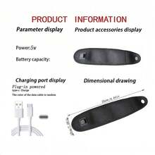 Adjustable Breathable Black Electric Heating Wrist Band Sports Joint Protection Tool - Black - View 6