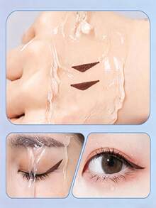 208/104/52pcs Self-Adhesive Cat Eye Wing Eyeliner Stickers, Waterproof Reusable Eye Makeup Stickers For Beginners, Black & Brown Optional - Multicolor - View 8