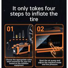 Alat Bantu Starter Mobil, Booster Aki Mobil 12V dengan Kompresor Udara 150PSI & Pompa Ban, Alat Bantu Starter Darurat Portabel dengan Layar Digital LCD, Lampu LED & Power Bank untuk Mobil, SUV, Truk & Sepeda Motor 14.8V 2500mAh - Catu daya starter darurat - View 9