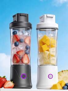 1pc Portable Personal Juice Blender 450ml USB Rechargeable Mini Juicer Cup With 12-Blade Waterproof Juice Machine Suitable For Travel, Fitness, Home And Outdoor - Multicolor - View 12