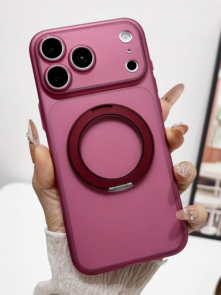 Luxury Transparent Clear Large Lens Window Phone Case Compatible With IPhone 18 Pro Max 18 Pro 18 17 Pro Max 17 Pro Four Corner Anti Fall Shockproof Back Cover - Cherry Red - View 1