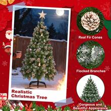 Christmas Tree  Artificial Xmas Tree With Snow Premium PVC Bushy Realistic Fir Quick Installation Natural With Metal Stand For Christmas New Year Decorations - Green With Snow - View 3