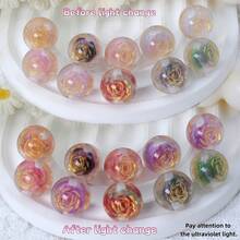 New Hot-Selling Fine Glitter Rose Color-Changing Glow-In-The-Dark Decorative Beads Focal Bead Jewelry Making Kit Luxury DIY Material Pack Beading Pen 10pcs Random Colors - Multicolor - View 6