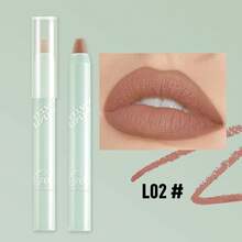 Pensil Lip Liner Dua Sisi CZEL dengan Kuas Blending Terintegrasi, Pensil Kontur Bibir Matte Tahan Lama Anti Luntur, Warna Nude untuk Pemula - 02 - View 2