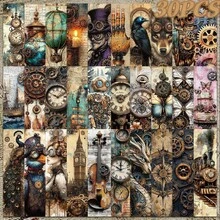 Halloween 30pcs Steampunk Bookmarks -Quirky Gothic Style Highly Colorful, Beautiful Reading Book Page Labels, Journal Notebook Decorative Markers, Creative Paper Cards For Book Lovers - A - View 8