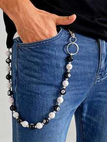 2026 New Billiard Ball Chain Pants Chain Fashion Unisex Accessory Y2K Punk Hip-Hop Multi-Functional Keychain Bag Chain, Unisex Hip-Hop Style Single Layer Acrylic Dice Waist Chain/Pants Chain, Versatile Body Accessory, Random Color Sequence - Multicolor - View 2