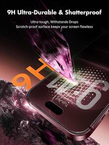 2pcs Privacy Screen Protector, Privacy Protection, Tempered Glass Screen Protector, Full Coverage, Anti-Drop Anti-Scratch, Easy Installation, Compatible With Iphone 18 Pro/18 Pro Max/17 Pro Max/17 Air/16E/16 Pro Max/16 Pro/16 Plus/16/15 Pro Max/14 Pro Max/13 Mini/12/11/XS Max/XR Series Phone Accessories - Black - View 3