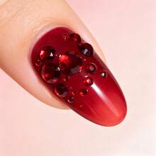 1440 buah Campuran Rhinestone Kaca Datar Merah Tua SS3-SS20 dengan Dasar Emas, Aksesoris Dekorasi Seni Kuku DIY - A A - View 2