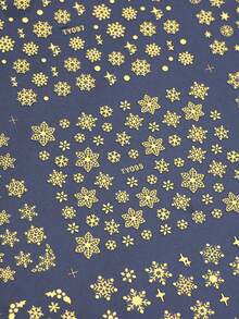 3D Gold Snowflake Christmas Nail Stickers 1 Sheet 12 Different Snowflake Designs Metal Gold Snowflake Nail Decals Winter Christmas Self-Adhesive Nail Art Decoration Home DIY Easy To Use - Gold - View 6