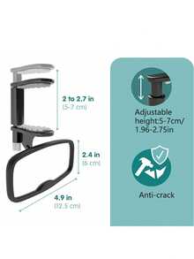 1pc Car Rearview Mirror Anti-Drop Anti-Shake Front-Mounted Clip-On Mirror, High-Definition Convex Wide-Angle Rearview Mirror, Shatterproof, Stable And Non-Wobbling, Practical Car Interior Accessory, Women's Car Accessory, Car Decoration, Car Accessory - A - View 9