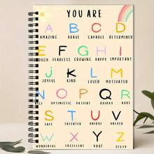 Positive Energy Letter Spiral Notebook - A5 Size Lined Inner Pages Diary, With Inspirational Quotes & Rainbow Design, Suitable For Teachers, Students And Office Study, Inspiration Gift, Durable Binding, Creative Layout - Minimalist Letter - View 3