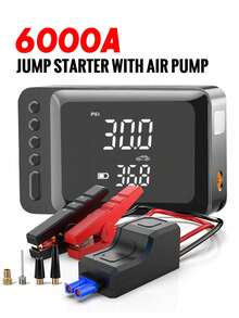 Alat Starter Mobil 6000A dengan Pompa Udara, Pengisi Angin Ban 140 PSI, Layar Digital, Lampu LED, dan Power Bank USB, Starter Aki Portabel, Cocok untuk Perjalanan Musim Dingin, Perjalanan Darat, dan Situasi Aki Mati, Hadiah untuk Pria dan Wanita - Wireless - View 1