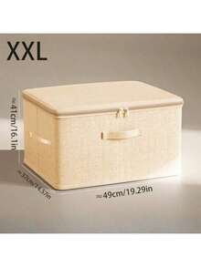 Foldable Linen Storage Box With Lid, Zipper Dust-Proof Clothes Organizer Bin, Reinforced Handle, Stackable Closet Storage Bucket, Suitable For Clothes, Bedding And Home Organization - Multicolor - View 15