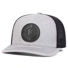 1pc Men's Trucker Hat With H Letter Leather Patch Baseball Cap Street Fashion Outdoor Sun Protection Casual Mesh Cap For Spring Autumn Travel Beach Vacation - Multicolor - View 4