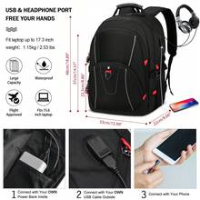 NEWHEY Balo du lịch chống nước 17.3 inch dung tích lớn, thân thiện TSA, dùng cho công sở, đi học, gaming, đại học, đựng máy tính - Nhiều màu - Xem 4