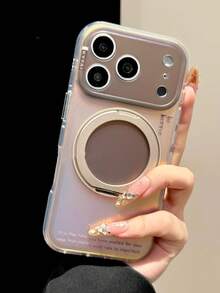 Compatible With Apple 17 Pro Max Phone Case 18 Pro New Holographic Laser Brown & Coffee Color Block 16 With 360 Rotating Stand 15 PM Minimalist INS 14 Precise Cutout Anti-Drop Protective Cover - Multicolor - View 1