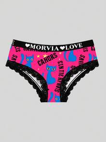 Dircho 5pcs Gothic Emo Women Bikini Panties, Punk Horror Print Lace Trim Underwear - Multicolor - View 3