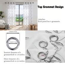 1pc/2pcs Sheer Curtains, Decorative Embroidered Faux Linen Curtains, Suitable For Home Kitchen, Living Room And Bedroom - B Grey - View 7