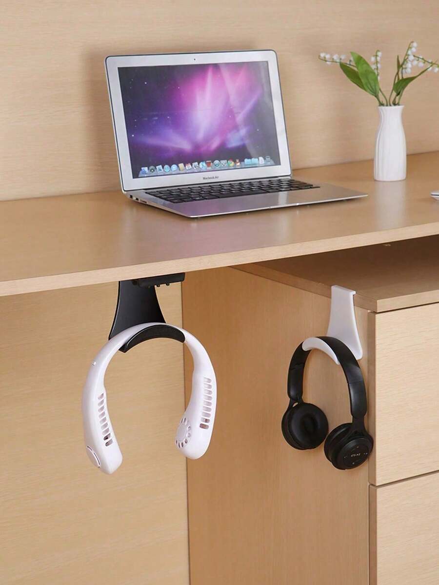 1pc Wall Mounted Headphone Hook No Drill Headset Holder For Gaming Headset Storage Space Saving Design For Desk Organization Versatile Chic Earphone Rack For Protective Use - Multicolor - View 1