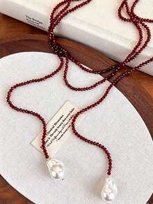 European & American Y2K Style Exquisite Western Cowboy Beaded Round Pendant Long Wrap Necklace Niche High-End Unique Personalized Hip Hop - Multicolor 2 - View 2