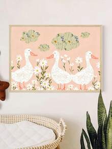 1pc Framed Canvas Wall Art Decor For Baby Nursery, Little Duck Baby ...