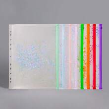 7pcs Multi-Color Thickened A4 File Bags, Transparent Plastic Waterproof Folder Bags, Large-Capacity Data Storage Bags, Contract Bags, Business Office Supplies, Student Test Papers, Stationery, Official Documents And Files Back To School - Multi-color - View 7
