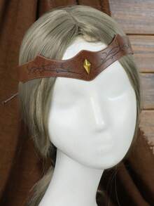 1pc Medieval PU Leather Headband Renaissance Elf Ranger Forehead Band Unisex Head Decoration LARP Roleplay Halloween Costume Accessory - Headpiece - View 5