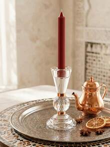Light Luxury High-Quality Delicate Glass Candle Holder – Table Wedding Decoration, Home Ambiance Soft Decor Prop For Living Room, Office, Party, Holiday & New Year Gift - Light Luxury  Style - View 3