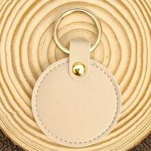 4pcs/12pcs DIY Handmade Jewelry Large Round Creative Leather Keychain, Leather Heart Pendant Key Ring, Fashion Key Ring, Bag Accessory, Unique Backpack Charm, Car Keychain, Birthday Gift, Party Favor, Winter - Multicolor - View 20