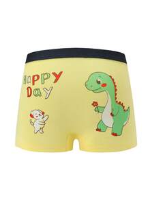 5 buah celana dalam boxer anak laki-laki lucu acak, motif kapal kartun & dinosaurus, pakaian dalam anak laki-laki katun yang nyaman dan bernapas. - MultiWarna - View 10