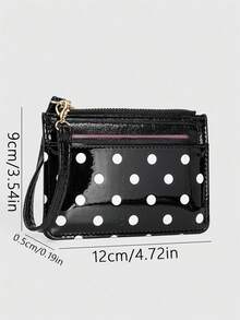 1pc Polka Dot Mini Coin Purse, Fashion PU Small Wallet, Cute Card Holder, ID Organizer Bag, Detachable Multi-Layer Ultra-Thin Polka Dot Card Organizer - Multicolor - View 8