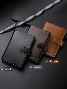 Passport Holder Passport Cover Zipper Wallet Short Wallet Waterproof Suitable For Travel Back To School PU Leather With Money Slot ID Window Minimalist Solid Color Unisex Travel - Multicolor - View 13