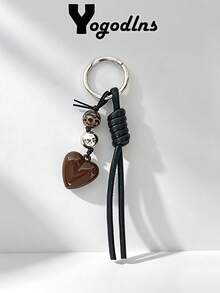 Yogodlns Female Keychain With PU Leather Lanyard For DIY Mobile Heart Hanging Charm Pendant Accessories Rope Vintage Design Decorations - Multicolor - View 1