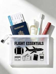 Transparent Zipper Mesh Travel Storage Bag, Lightweight And Transparent, Can Store Documents And Toiletries, Suitable For Passports, Boarding Passes, Cosmetics, Flight Travel And Vacation, Suitable For Leisure Vacation And Business Travel. - Multicolor - View 6