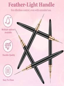 6 Pcs Nail Art Liner Brush Set, Dust Proof Cap Nail Painting Tools - Multicolor - View 2
