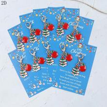 10pcs Apple Christmas Tree Keychains, Lucky Keychains, Perfect Gifts For Birthday, Wedding, Party, Thanksgiving, Christmas, Exquisite Pendant For Bags And Car Keys - Multicolor - View 4