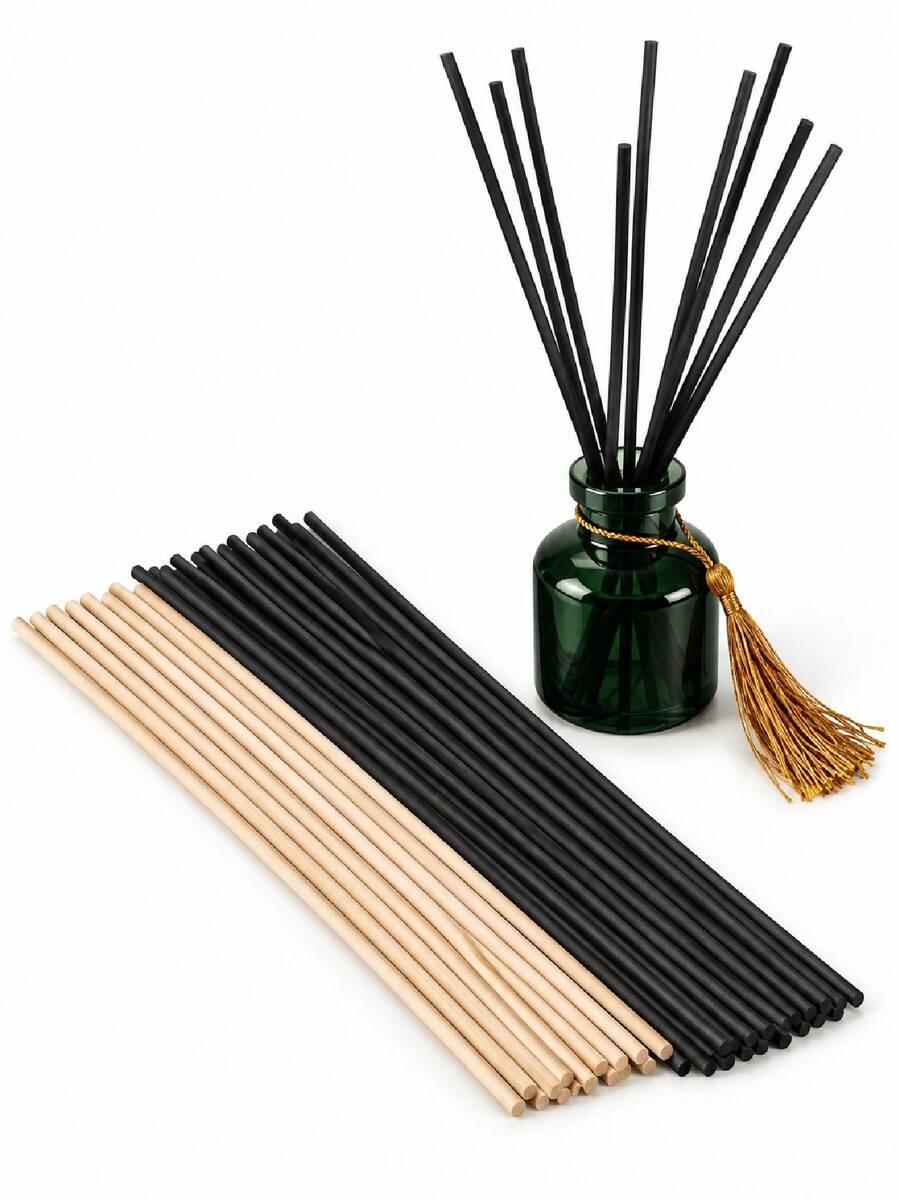50pcs Reed Diffuser Sticks Refill, Black Reed Diffuser Sticks, Easy-To-Use Home Fragrance Accessory, Adjustable Scent Diffusion Intensity, Suitable For Diffuser Bottle Replacement, Ideal For Bedroom, Bathroom, Living Room, Office And Other Home Decor, Great Gift Choice For Housewarming, Wedding, Christmas And Holidays - Multiple Styles - View 1