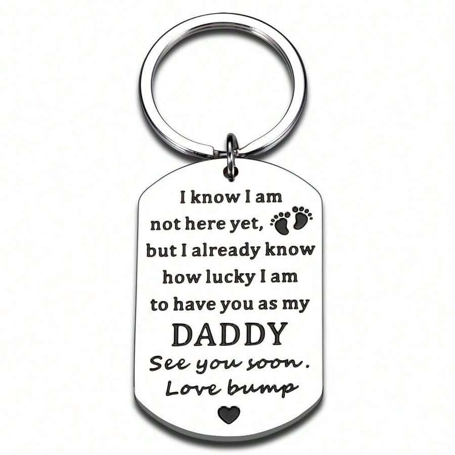 1pc Best Gift For Family And Friends, Inspirational Gratitude Gift, Backpack Accessory, Stainless Steel Keychain - Silver07 - View 1