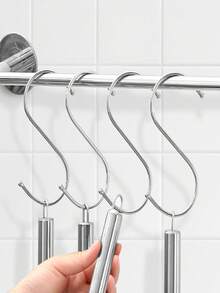 12pcs S-Shaped Multi-Function Kitchen & Bathroom Hooks, Suitable For Cookware, Hats, Shirts, Socks And Other Household Items, Great Space-Saving Gift - Multicolor - View 2