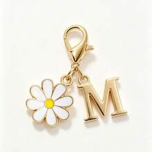 Daisy Initial Letter Keychain, A-Z Alphabet Charm Key Ring, Personalized Gift For Backpack & Car Keys - Multicolor - View 16