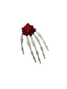 1PC Halloween Rose Skull Hand Hair Clip, Gothic Style Bone Hand Hair Accessory, Dark Exaggerated Ghost Claw Decorative Ornament - Multicolor - View 2