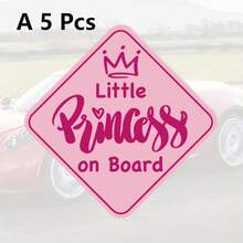 1/3/5pcs Car Stickers, Little Princess On Car, Princess Car Logo, Princess Car Window Decal, Cute Pink Stickers, Suitable For Girls (A/B Optional) - Multicolor - View 15