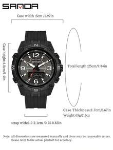 New Arrival Top Brand Men's Electronic Watch Multi Functional Night Light Alarm Clock Waterproof Cool Male And Female Sport Digital Watch SANDA 6393 - All Black - View 4