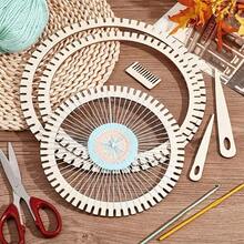 6pcs/1set Round Knitting Loom Set, DIY Crochet Wooden Threading Tool Set, Includes Multi-Functional Comb, Crochet Handmade Gift, Can Knit Round Wall Hangings, Wreaths, Earrings, Sewing Clothing Supplies - Multiple Styles - View 6